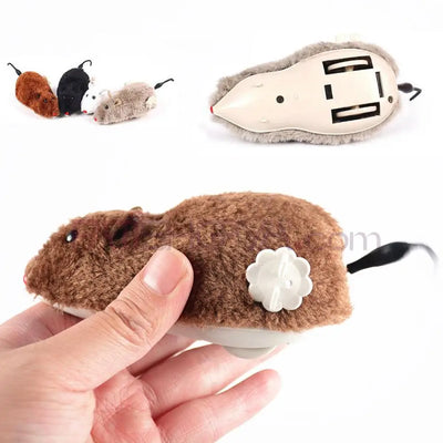 Kurmalı Hareketli Peluş Fare Kedi Oyuncağı