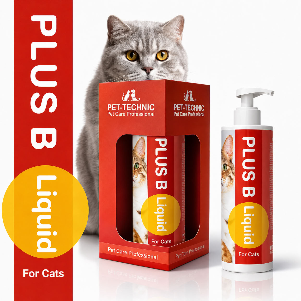 Pet-Technic Plus-B Liquid Kedi (Tüy Dökülmesi,Deri Sağlığı,Biotine+Çinko)100ml