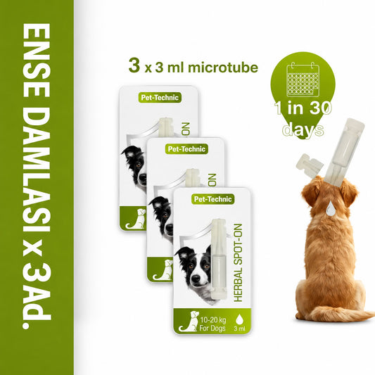 Pet-Technic 3 ADET Ense Damlası Köpek 10-20 Kg 3x1ml (Deri ve tüy Bakım ürünü)