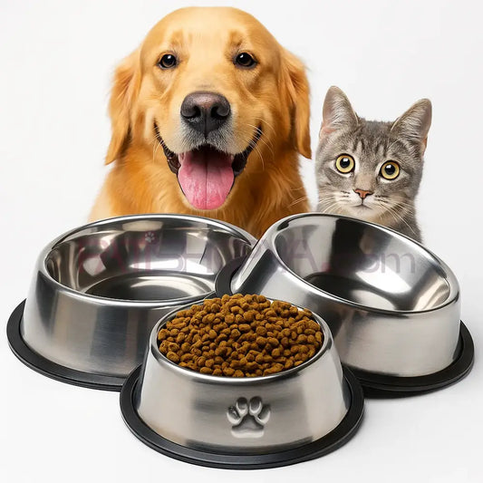 Hijyenik ve dayanıklı 16 cm paslanmaz çelik kedi köpek mama su kabı. Veterinerler, petshoplar ve e-ticaret satıcıları için kaliteli toptan beslenme ekipmanları.