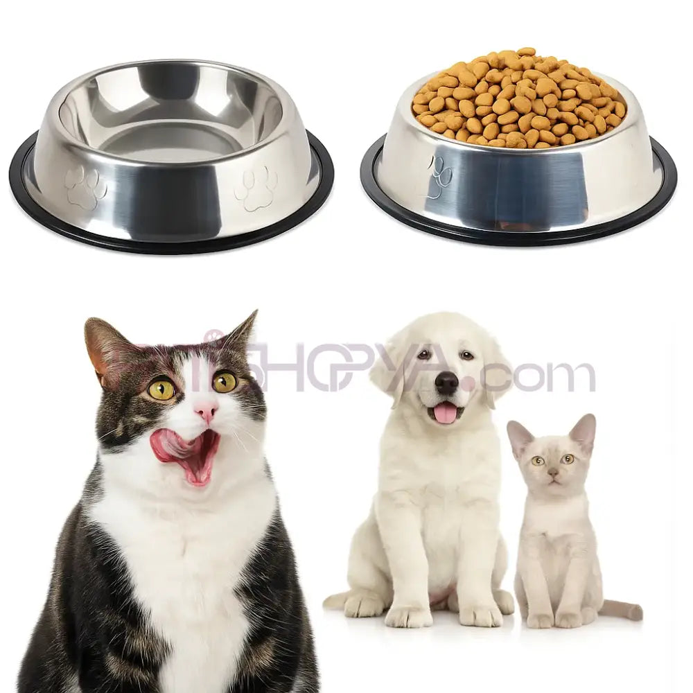 18 CM PASLANMAZ ÇELİK METAL MAMA KABI Kedi ve Köpek Mama Su Kabı