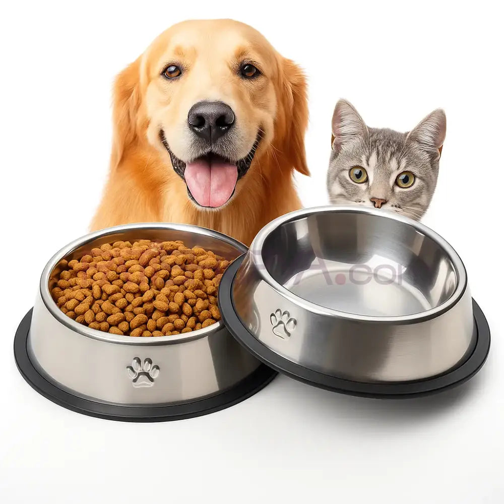 22 cm Paslanmaz Çelik Kedi Köpek Mama ve Su Kabı