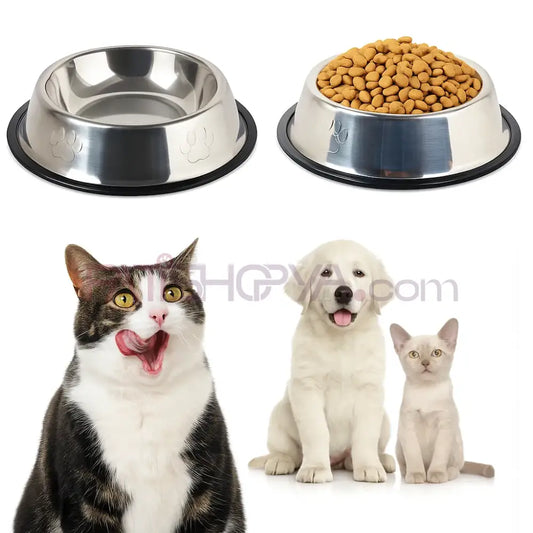 22 cm Paslanmaz Çelik Kedi Köpek Mama ve Su Kabı