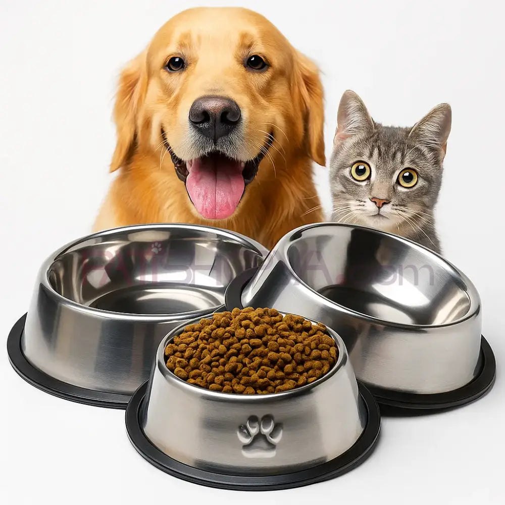 22 cm Paslanmaz Çelik Kedi Köpek Mama ve Su Kabı