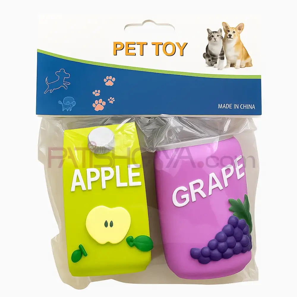 2Lİ İÇEÇEK TASARIMLI SESLİ OYUNCAK APPLE-GRAPE(Oyuncak Boy 11 CM) Köpek Oyuncakları