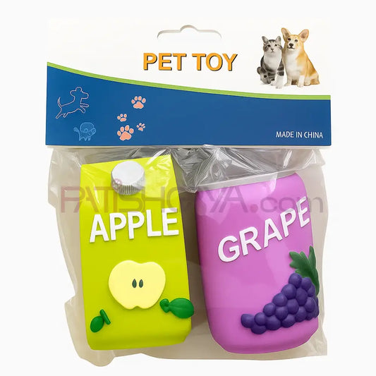 2Lİ İÇEÇEK TASARIMLI SESLİ OYUNCAK APPLE-GRAPE(Oyuncak Boy 11 CM) Köpek Oyuncakları
