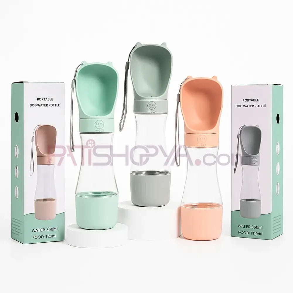 2 Bölmeli Dış Mekan Suluk 350ml + 170ml (KUTULU) Kedi ve Köpek Mama Su Kabı