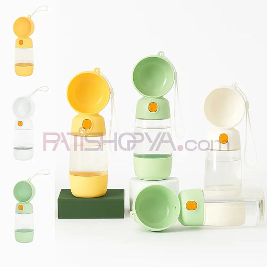 2 Bölmeli Dış Mekan Suluk 400ml + 182ml (KUTULU) Kedi ve Köpek Mama Su Kabı