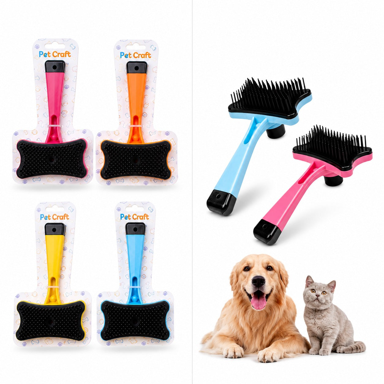 PetCraft Basmalı Kedi Köpek Tarağı (Karton Askılı)