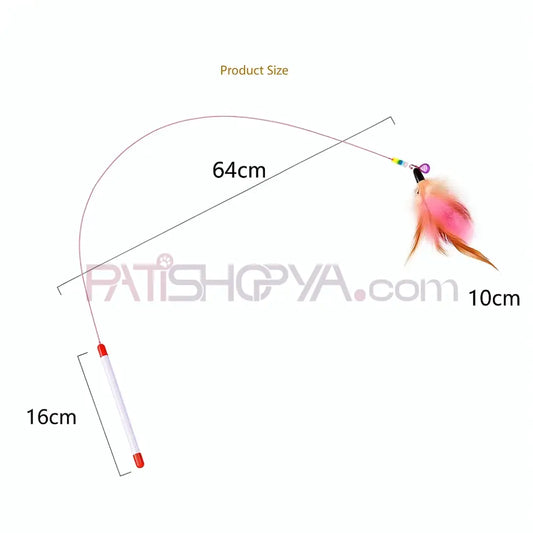 Kedi Tüylü Oyun Oltası 90 CM Kedi Oyuncakları