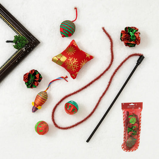 Evcil Hayvan Yılbaşı Konsepti 8 Parça Oyuncak Seti