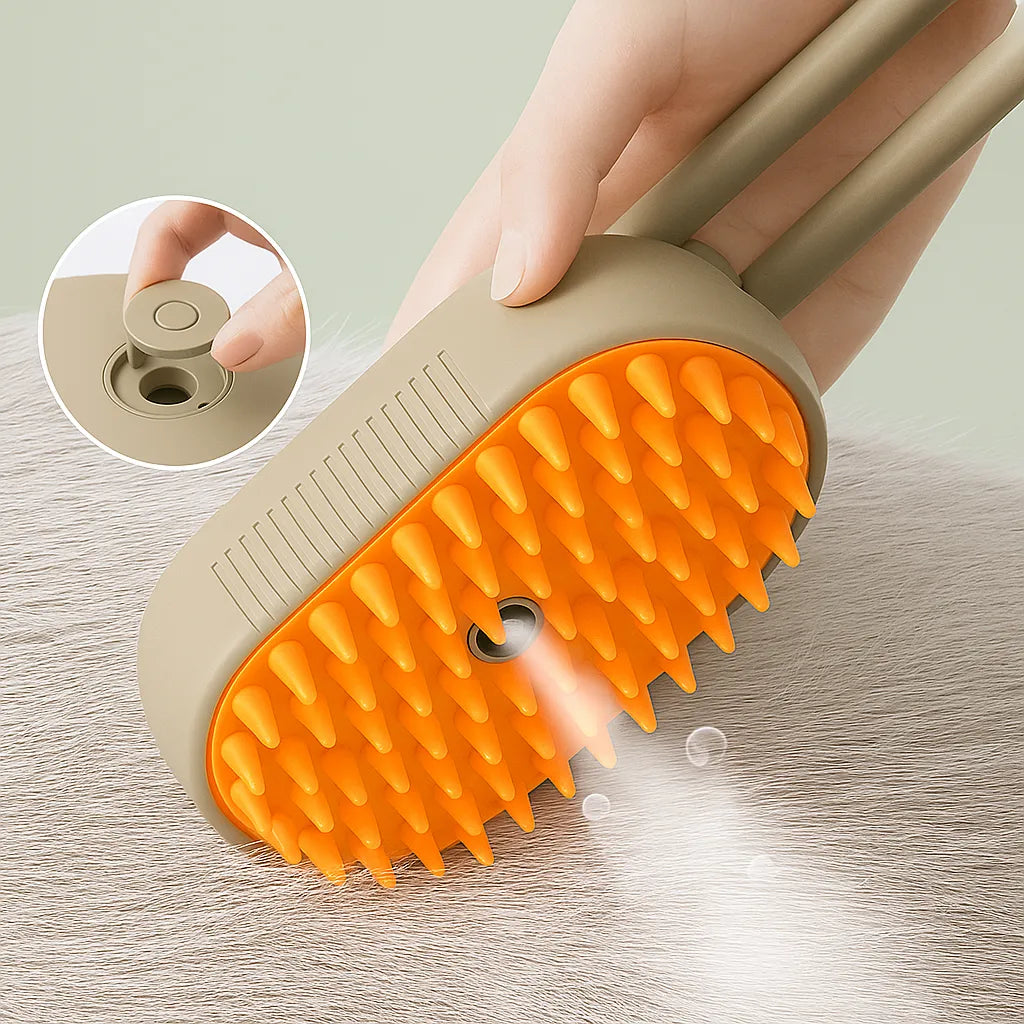 Saplı Buharlı Evcil Hayvan Fırçası (KUTULU)