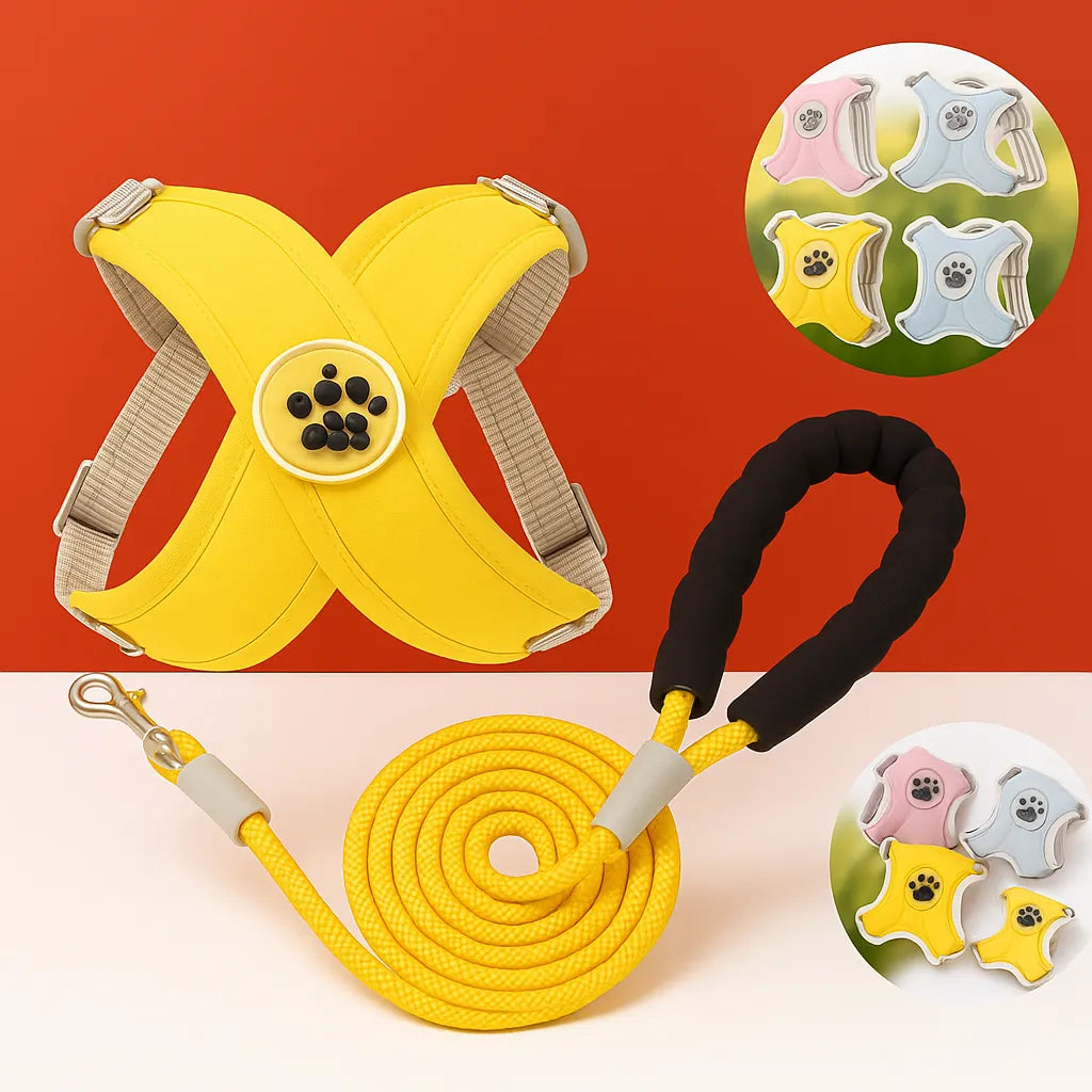 Evcil Hayvan Göğüs Tasması + Gezdirme Halatı