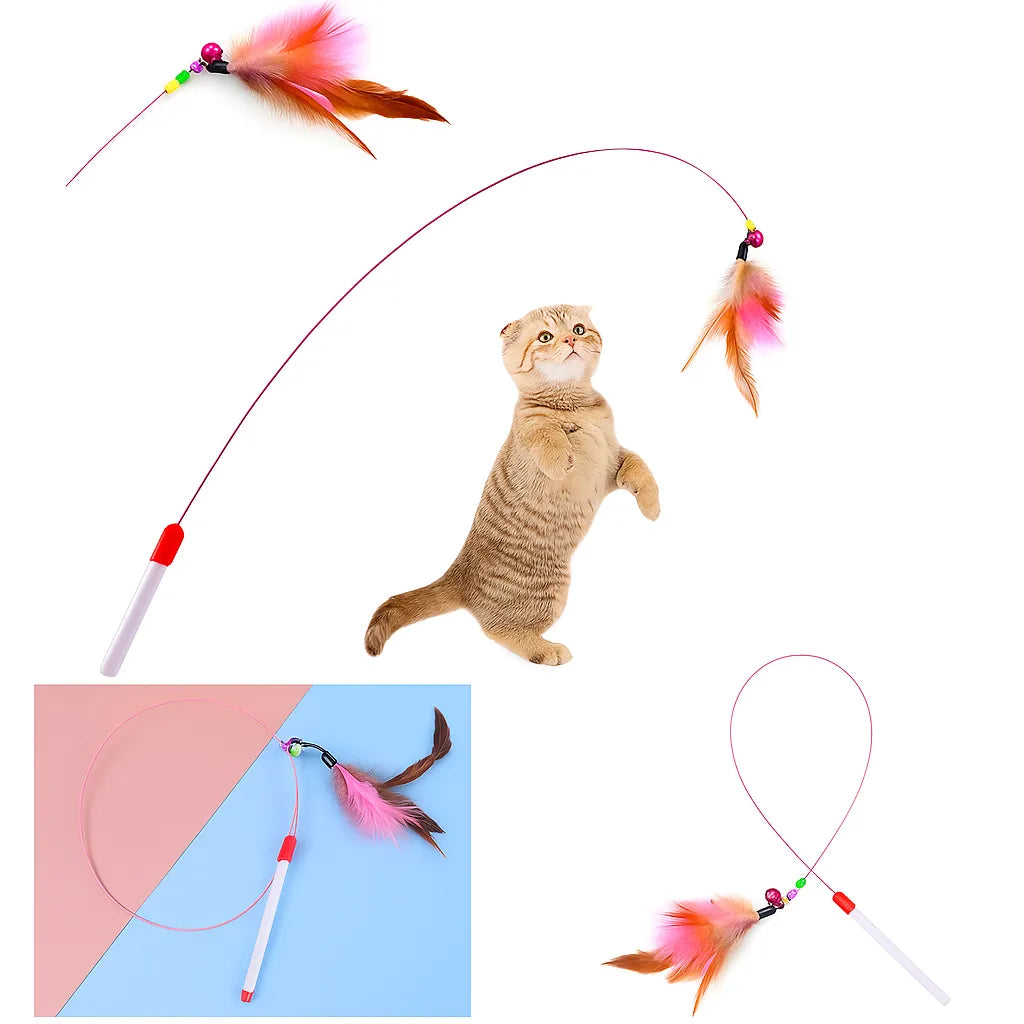 Kedi Tüylü Oyun Oltası 90 CM