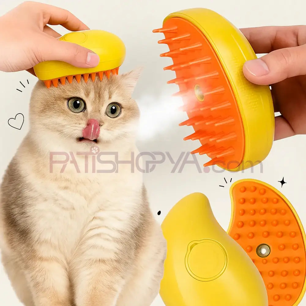 Buharlı Kedi Köpek Fırçası (KUTULU) Kedi ve Köpek Tarak Fırçalar