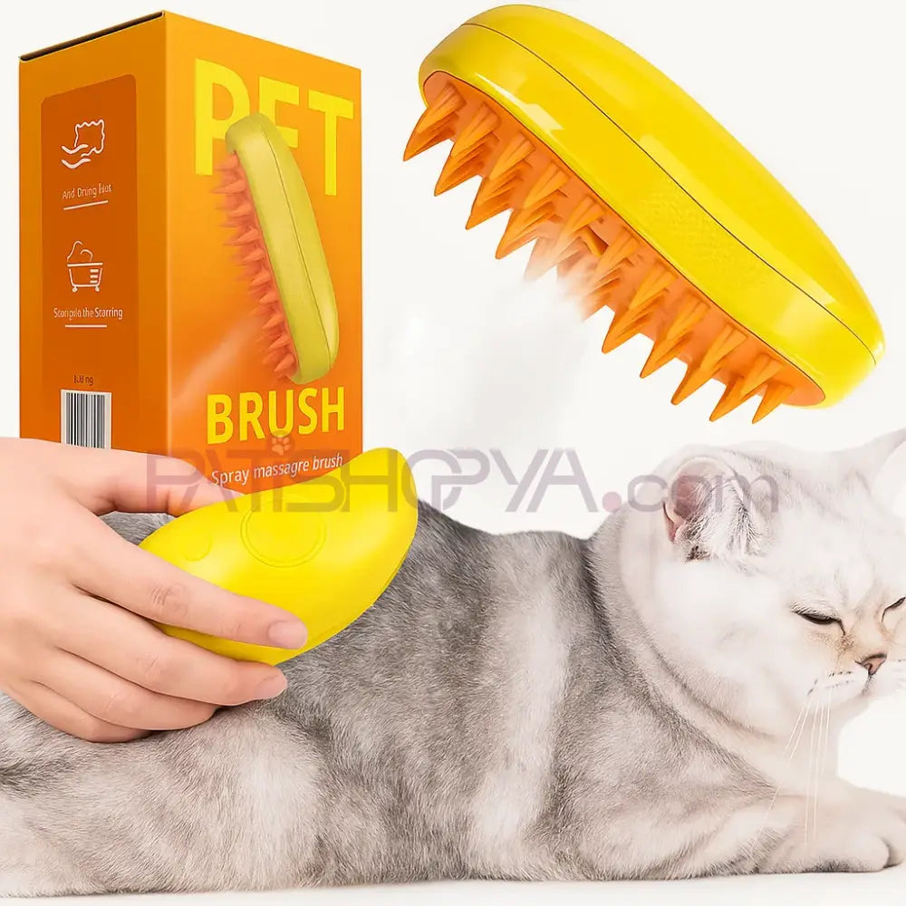 Buharlı Kedi Köpek Fırçası (KUTULU) Kedi ve Köpek Tarak Fırçalar