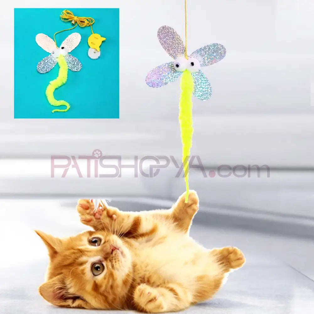 Elastik Kendinden Yapışkanlı Kapı Askılı Tırtıl Kedi Oyuncağı