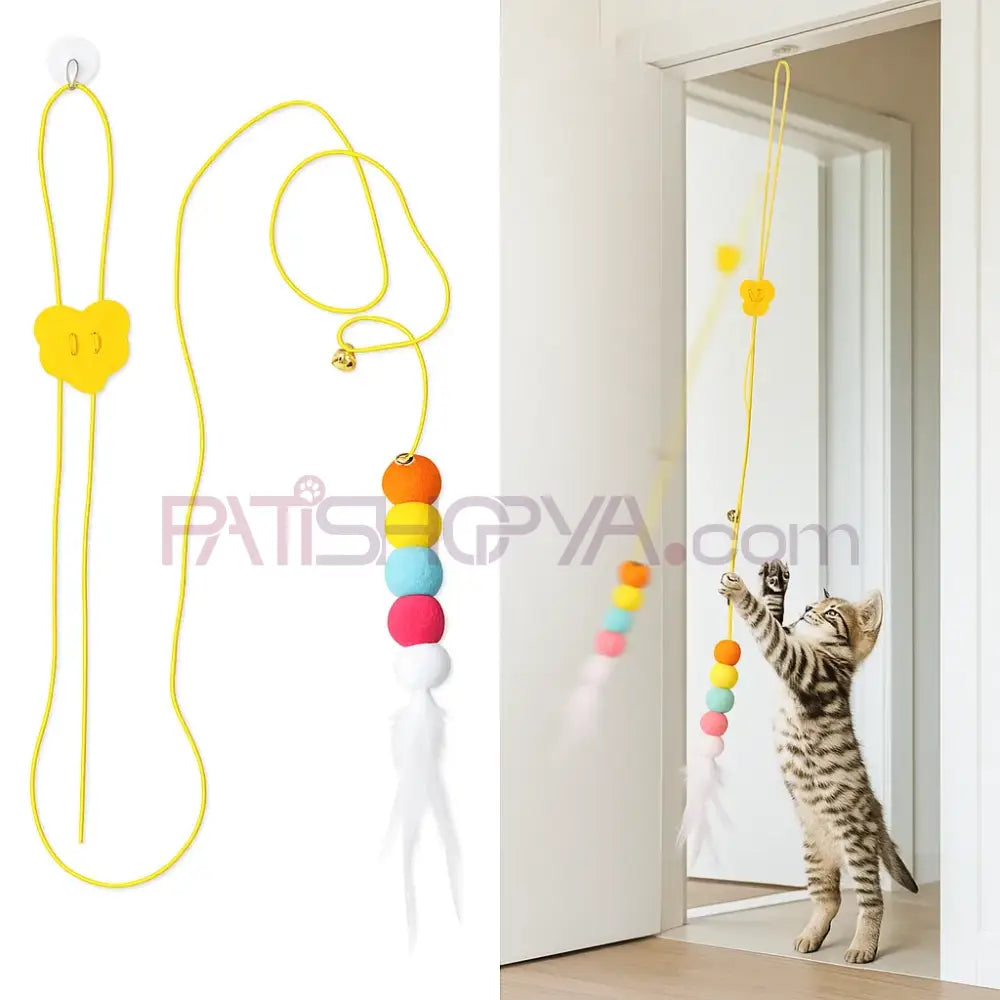 ELASTİK KENDİNDEN YAPIŞKANLI KEDİ OYUN OLTASI Kedi Oyuncakları