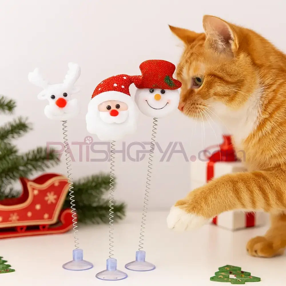Evcil Hayvan Yılbaşı Konsepti Vantuzlu Oyuncak Kedi Oyuncakları