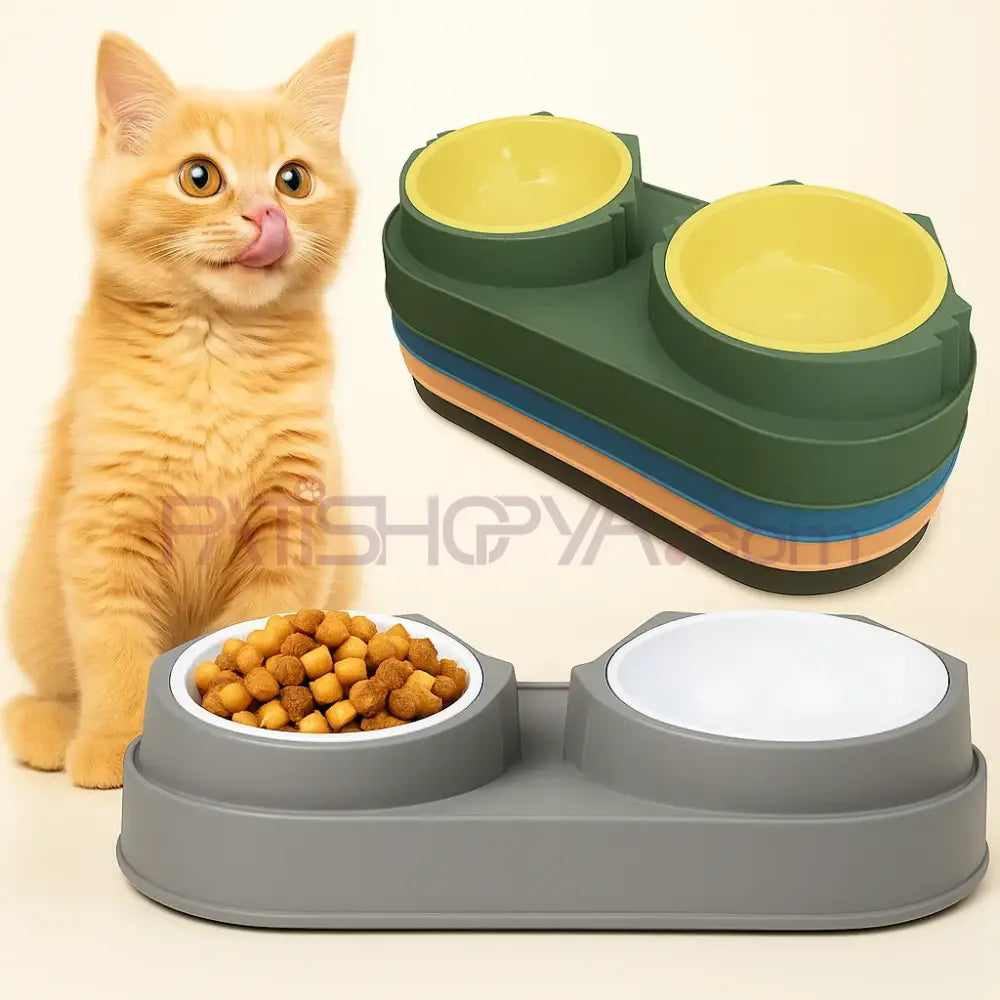 LUX PLASTİK İKİLİ MAMA SU KABI Kedi ve Köpek Mama Su Kabı