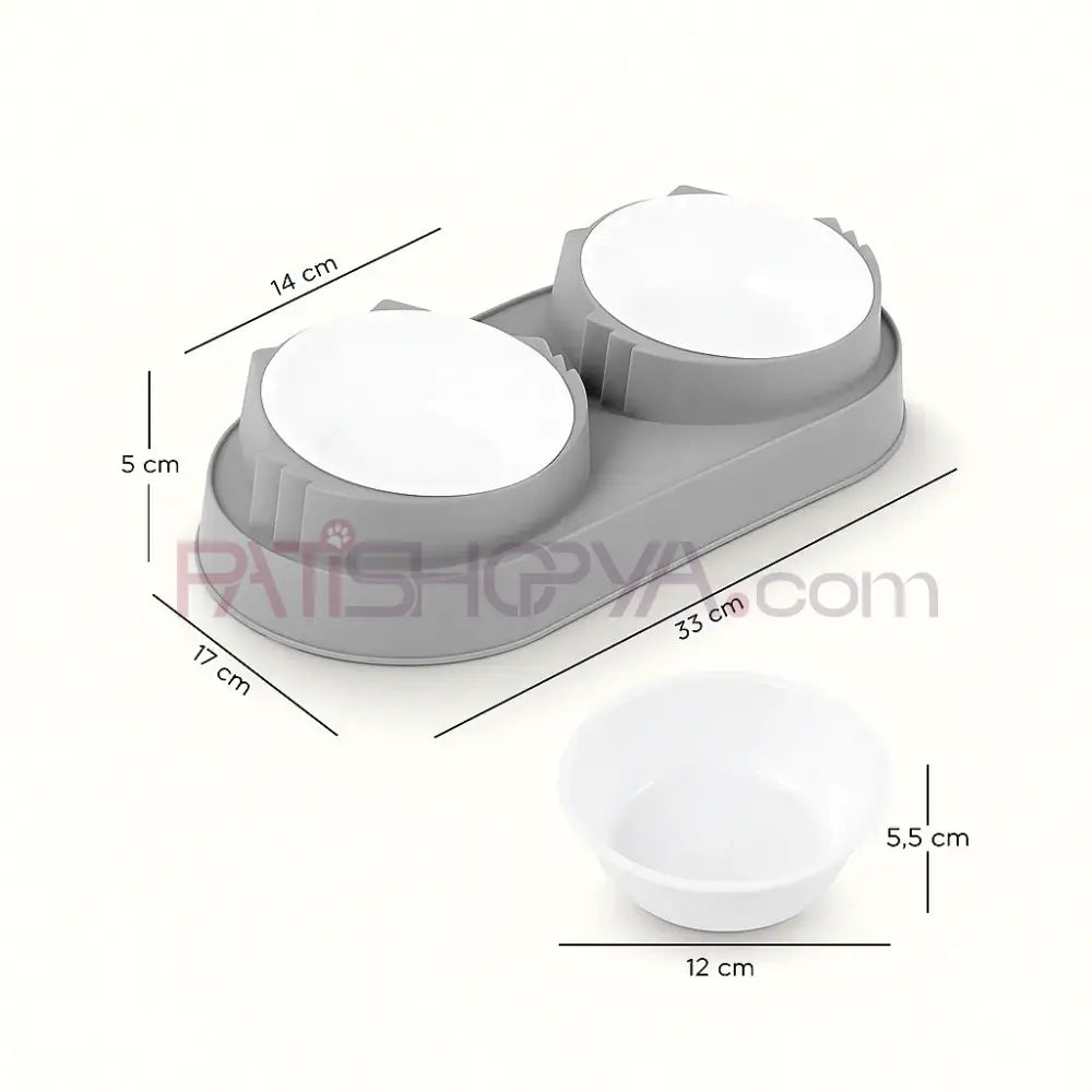 LUX PLASTİK İKİLİ MAMA SU KABI Kedi ve Köpek Mama Su Kabı