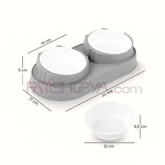 LUX PLASTİK İKİLİ MAMA SU KABI Kedi ve Köpek Mama Su Kabı