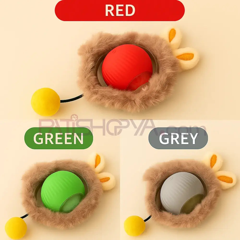 Akıllı Hareketli İnteraktif Tüylü Kedi Oyun Topu USB ŞARJLI Kedi Oyuncakları