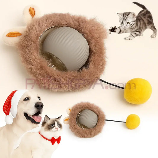Akıllı Hareketli İnteraktif Tüylü Kedi Oyun Topu USB ŞARJLI Kedi Oyuncakları