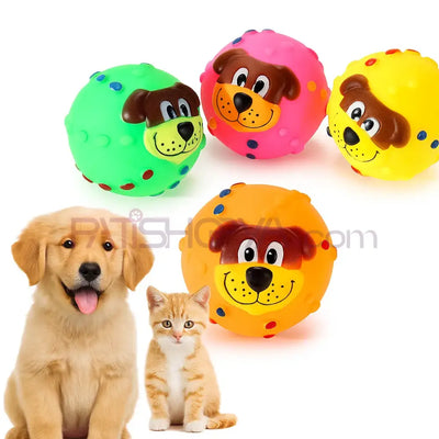 Köpek Figürlü Sesli Oyun Topu (KARTON ASKILI)