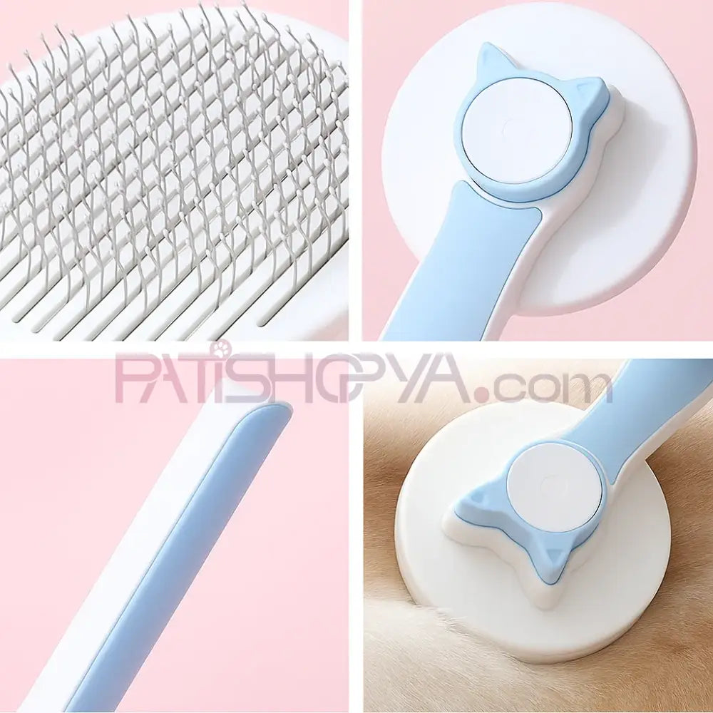 Kulaklı Lüx Basmalı Evcil Hayvan Tarağı Kedi ve Köpek Tarak Fırçalar