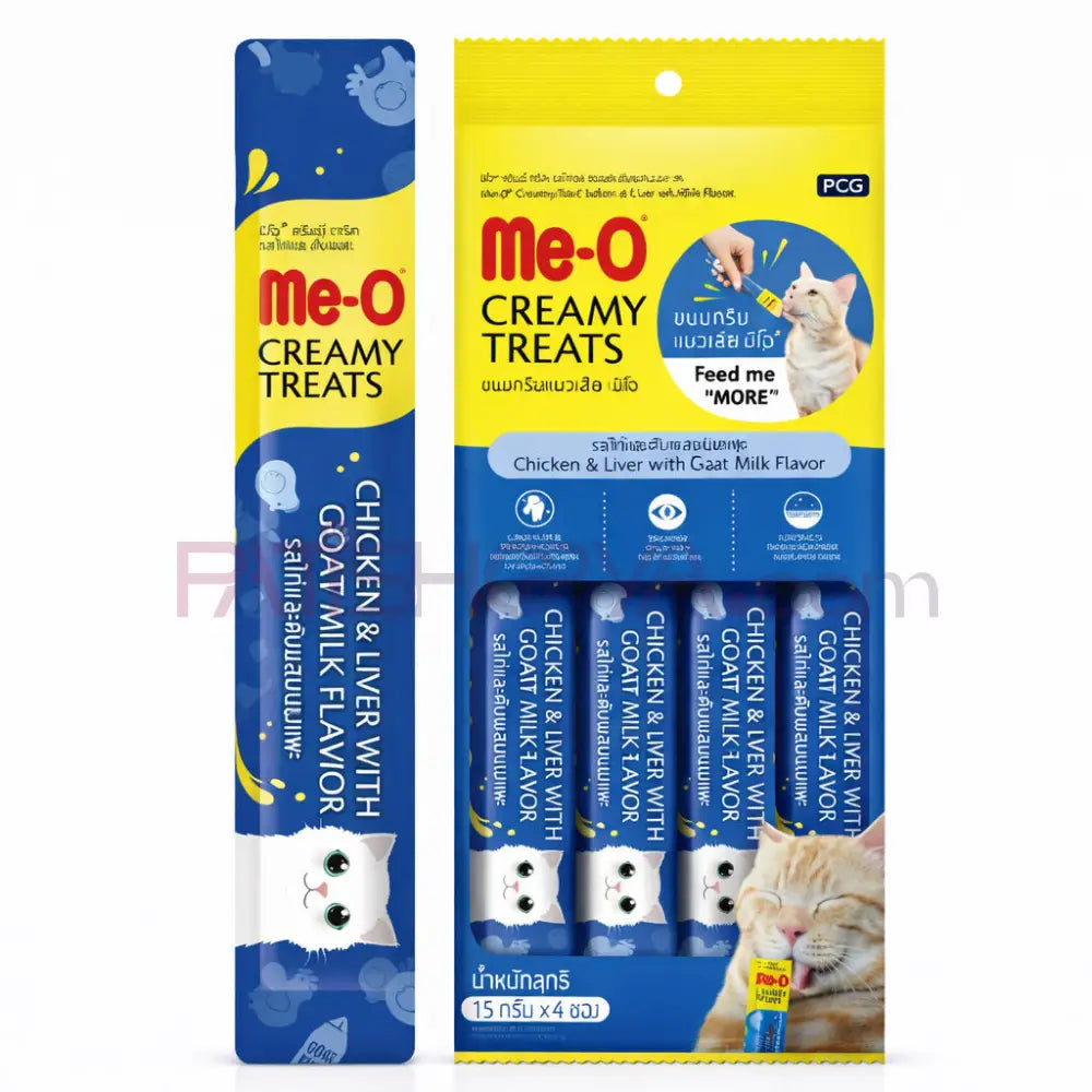Me-O CREAMY TAVUK&CİĞER-KEÇİ SÜTLÜ KEDİ ÖDÜL 4X15GR 12’Lİ Me-O Kedi Mamaları