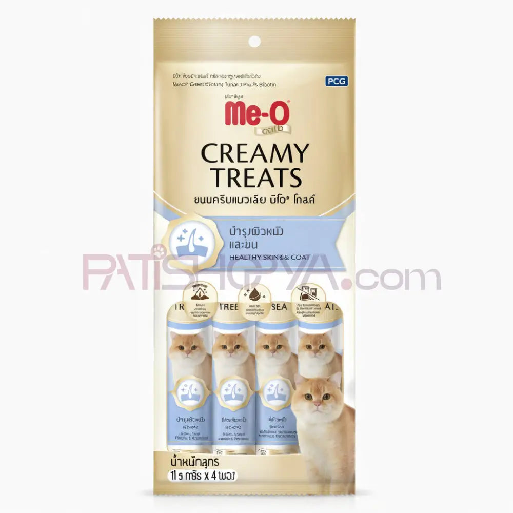 Me-O GOLD CREAMY TREATS TON BAL.İLAVE BİOTİN 4X15GR 12’Lİ Me-O Kedi Mamaları