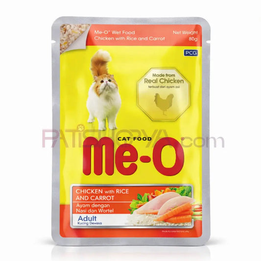 Me-O TAVUK-PİRİNÇ-HAVUÇ KEDİ YAŞMAMA 80GR 12’Lİ Me-O Kedi Mamaları