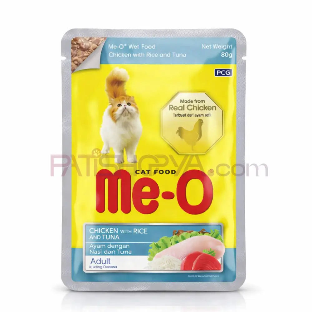 Me-O TAVUK-PİRİNÇ-TON KEDİ YAŞMAMA 80GR 12’Lİ Me-O Kedi Mamaları