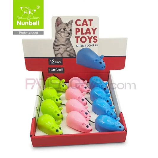 NUNBELL KEDİ OYUN.KURMALI FARE 12’lİ Kedi Oyuncakları
