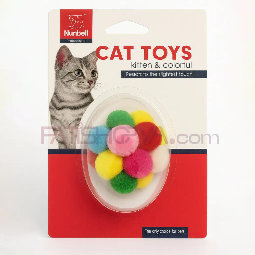 NUNBELL KEDİ OYUNCAGI GÖKKUŞAGI TOP Kedi Oyuncakları