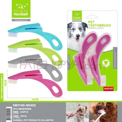 NUNBELL KUYRUKLU PARMAK DİŞ FIRÇASI 2'Lİ