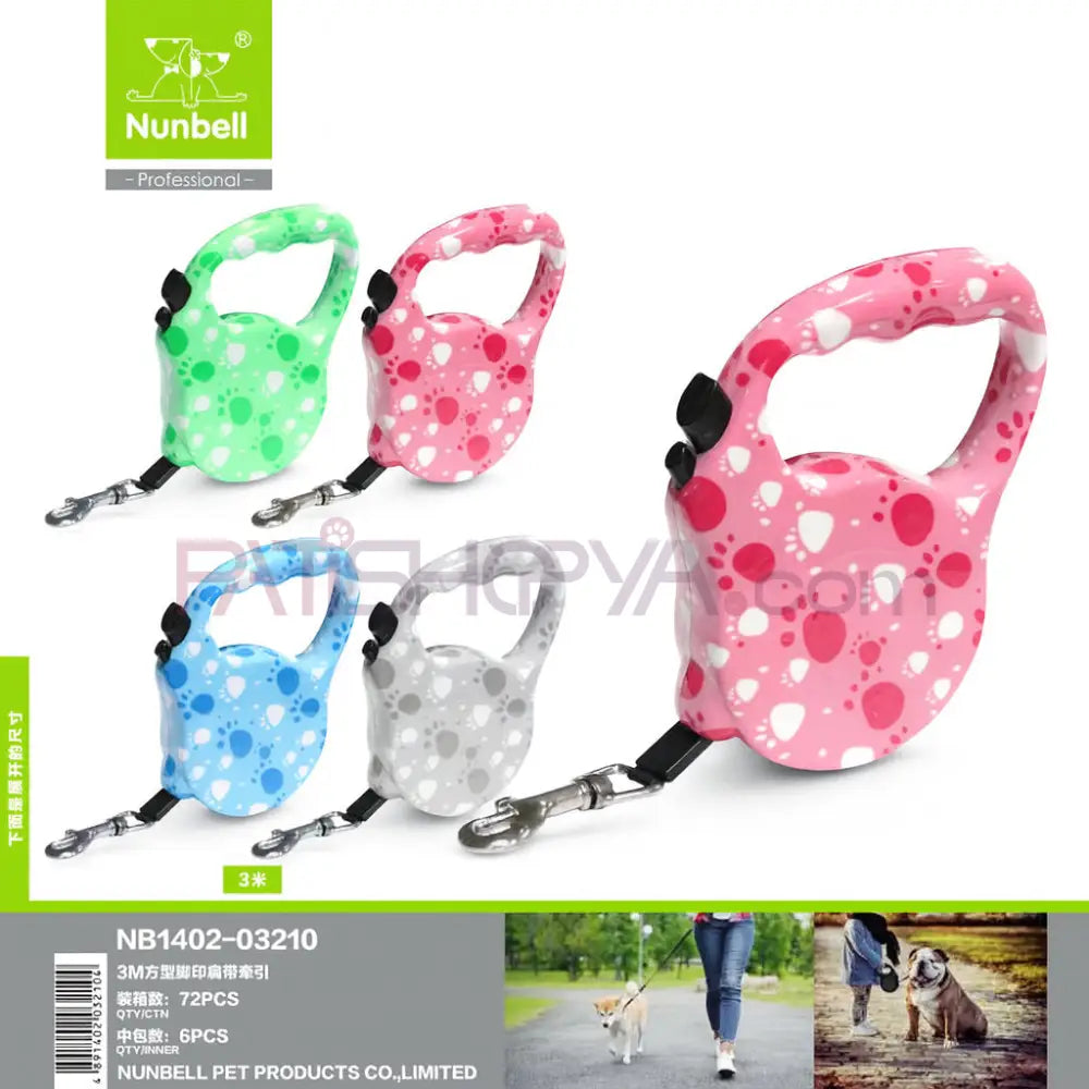 NUNBELL OTOMATİK TASMA ŞERİT 3mt(PUANTİYELİ) Köpek Otomatik Gezdirme Tasmaları