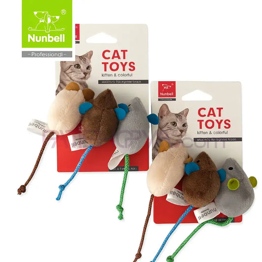 NUNBELL RENKLİ FARE 3’LÜ Kedi Oyuncakları