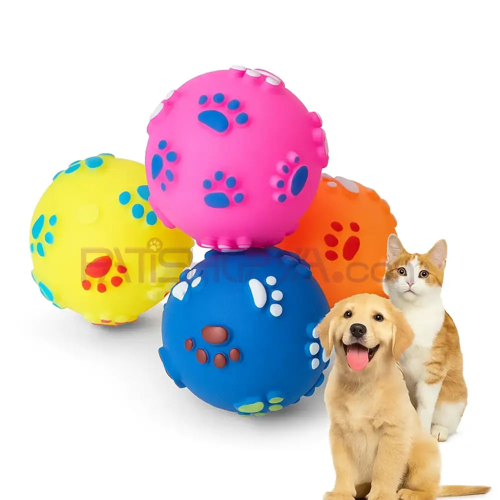 Pati Kemik Desenli Sesli Oyun Topu (KARTON ASKILI) Köpek Oyuncakları