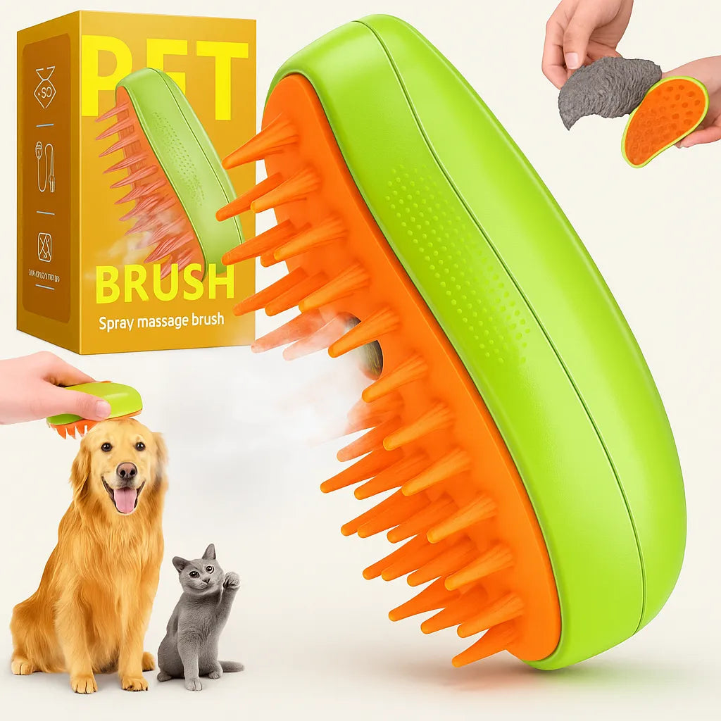 Buharlı Kedi Köpek Fırçası (KUTULU)