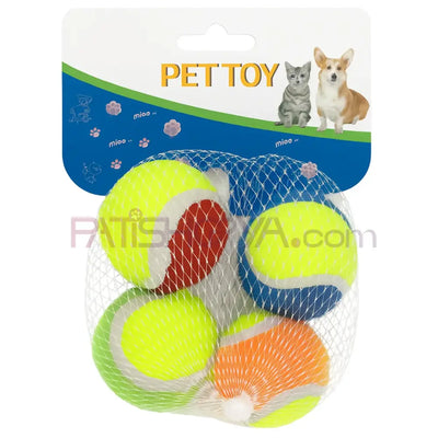 4Lü Sert Mini Tenis Topu Kedi Köpek Oyun Topu Oyuncağı Toptan Kedi Oyuncakları Renkli Tenis Topu