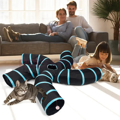 5 YOLLU KIVRIMLI LUX KEDİ OYUN TÜNELİ Kedi Oyuncakları