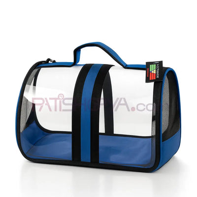 Bacco Milano Kedi Köpek Şeffaf Mavi Taşıma Çantası 44x28x28 cm