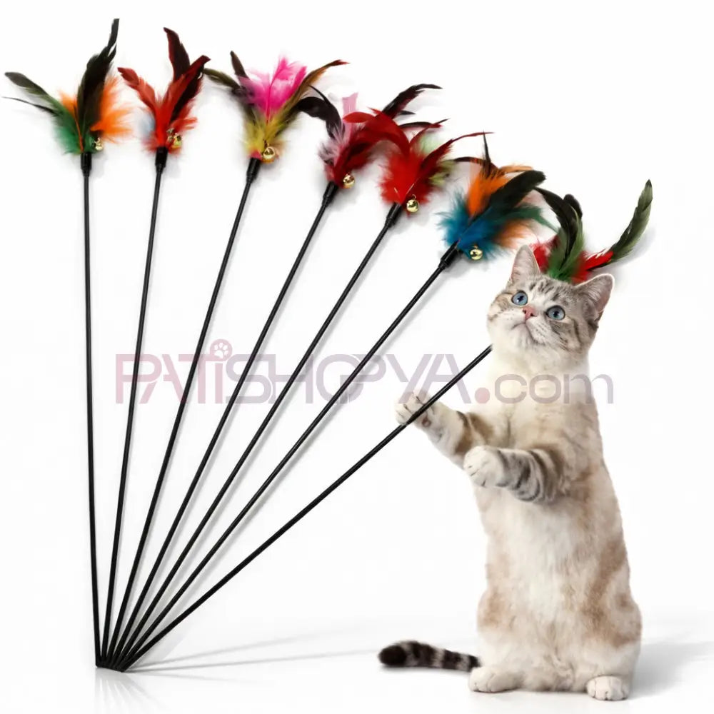 50 CM Çıngıraklı Kedi Oltası Oyuncağı (Kartelasız) Kedi Oyuncakları