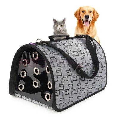 Flybag Kedi Köpek Taşıma Çantası Kapalı Desenli Gri 44x28x28 cm