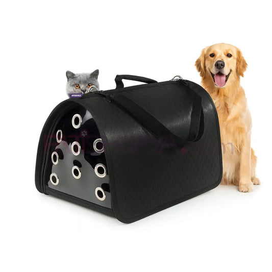 Flybag Kedi Köpek Taşıma Çantası Kapalı Desenli Siyah 44x28x28 cm