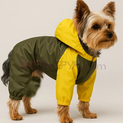 Golden Forest Sarı Lüx Köpek Yağmurluk S-M-L-XL-2XL 5 Beden Set