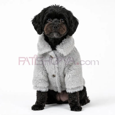 Furry Warmth Koleksiyonu Gri Polar Ceket S-M-M-L-XL (5 BEDEN SET) Kedi ve Köpek Kıyafeti
