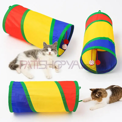 Kedi Oyun Tüneli Kısa Model İnteraktif Kedi Oyuncağı Renkli Kedi Oyuncakları